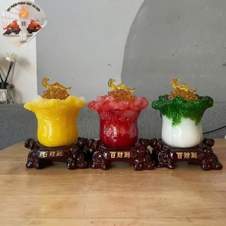 hủ gạo cải nhỏ cao 13cm đựng gạo muối phong thủy Decor Decor Phòng Trang Trí Nhà Phòng Khách men sứ cao cấp thành công đồ trang trí phong thủy