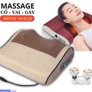Gối Massage Cổ Vai Gáy Hồng Ngoại 20 Bi
