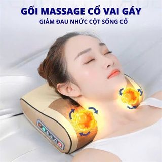 Gối Massage Cổ Vai Gáy Hồng Ngoại 20 Bi