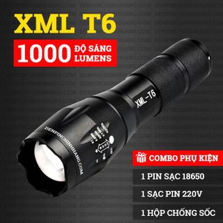 ĐÈN PIN LED SIÊU SÁNG T6 ZOOM FULL BOX (T100)