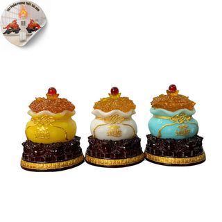 bát tụ bảo tài lộc cao 14cm đựng gạo muối phong thủy Decor Decor Phòng Trang Trí Nhà Trang Trí Phòng Khách guong  bat quai