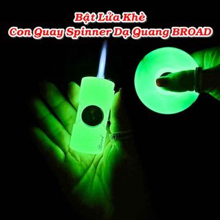 BẬT LỬA KHÈ GAS ĐÁ RẢNH TAY CON QUAY BROAD BD325 PHÁT SÁNG DẠ QUANG - XÀI GAS