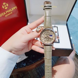 SALE NHANH ĐỒNG HỒ NAM TRUNG CẤP PATEC DÂY DA MẶT TRÒN