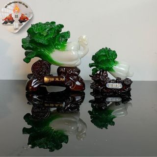 bắp cải phong thủy tài lộc size 17cm chất liệu bột đá Phòng Khách Trang Trí Nhà Decor Phòng