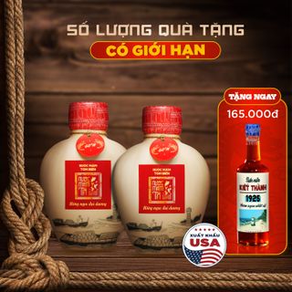 [Tặng 1 Kiết Thành] COMBO 2 BÌNH GỐM NƯỚC MẮM TĨN TÔM BIỂN TRUYỀN THỐNG 60N ĐẠM 500ML - NƯỚC MẮM TĨN