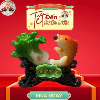 bắp cải và cá tài lộc phong thủy size 25cm Decor Phòng Trang Trí Nhà Phòng Khách Decor