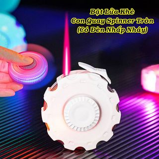 BẬT LỬA KHÈ CON QUAY TRÒN CÓ ĐÈN NHẤP NHÁY - XÀI GAS