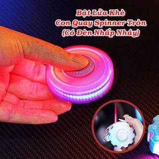 BẬT LỬA KHÈ CON QUAY TRÒN CÓ ĐÈN NHẤP NHÁY - XÀI GAS