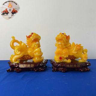 Cặp tỳ hưu 17cm ôm trứng trang trí  bàn thờ và nhà cửa Decor Decor Phòng Phòng Khách