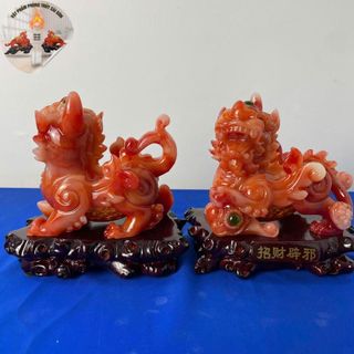 Cặp tỳ hưu 17cm ôm trứng trang trí  bàn thờ và nhà cửa Decor Decor Phòng Phòng Khách