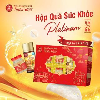 (TẶNG 5 TÚI YẾN)Hộp Nước Yến Sào Thiên Việt cao cấp 15% yến tổ 1 Hộp 6 hũ x 70ml