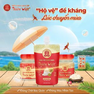 (TẶNG 5 TÚI YẾN)Hộp Nước Yến Sào Thiên Việt cao cấp 15% yến tổ 1 Hộp 6 hũ x 70ml