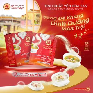 (TẶNG 5 TÚI YẾN)Hộp Nước Yến Sào Thiên Việt cao cấp 15% yến tổ 1 Hộp 6 hũ x 70ml
