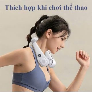 QUẠT ĐEO CỔ  -CÓ 5 NẤC QUẠT TUỲ CHỈNH. MÀN HÌNH LED.CÓ SẠC CẮM TYPEC BÊN TRONG.