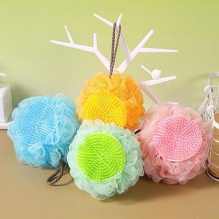 ￼2 in 1 Bông Tắm Tạo Bọt Cao Cấp Đa Năng Kiêm Bàn Chải Massage Gội Đầu Kích Thích Mọc Tóc Thế Hệ Mới