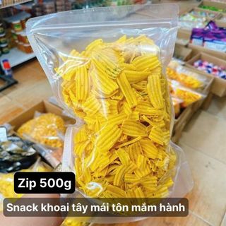 Snack Khoai Tây Mái Tôn Mắm Hành (Thùng 100 Gói x 500gr )