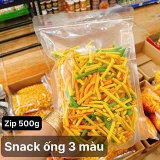 Snack Ống 3 Màu (Thùng 100 Gói x 500gr)
