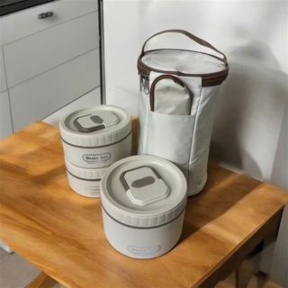 HỘP ĐỰNG CƠM GIỮ NHIỆT 3 TẦNG KÈM TÚI & THÌA ĐŨA