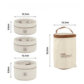 HỘP ĐỰNG CƠM GIỮ NHIỆT 3 TẦNG KÈM TÚI & THÌA ĐŨA
