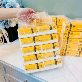 Giấy Sipiao Dạng Túi Bịch Màu Vàng Bự Lớn (Cây 10 Bịch x 10 Gói)