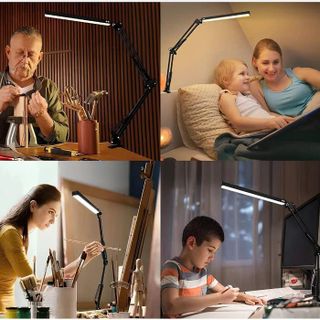 Đèn Bàn Học Led 3 Màu Chống Cận Kẹp Bàn