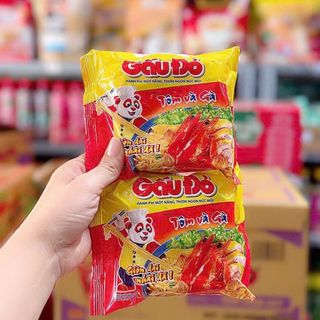 (Thùng 30 gói) Mì Gấu Đỏ tôm và gà gói 63g