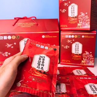 (SỈ GIÁ TỐT)Nước Hồng Sâm Linh Chi Đông Trùng 365 Hàn Quốc (70ml x 20gói)