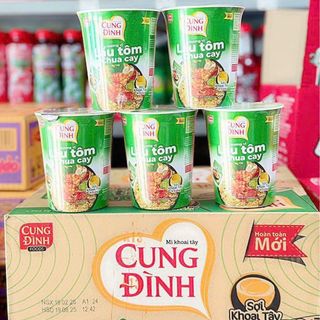 Mì ly Cung Đình lẩu tôm chua cay (thùng 24 ly x 65g)