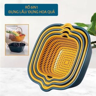 BỘ THAU RỔ NHỰA 6 MÓN