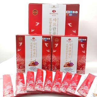 (SỈ GIÁ TỐT)Nước Hồng Sâm Hoàng Gia Đông Trùng Saffron Gold Hankwanjang (70ml x 60 gói)