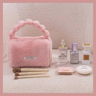 Túi đựng mỹ phẩm du lịch bằng lông nhung dễ thương xinh xắn -Le Anna & Nana