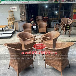 Ghế thúng xòe giả gổ sợi dẹp