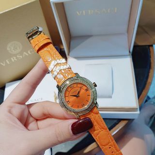 ĐỒNG HỒ NỮ CAO CẤP MỚI NHẤT VERSA DV25 DÂY DA CÁ SẤU VIỀN HOA VĂN