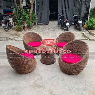 Ghế mây trứng tròn nhựa giả mây Hoàng Trung Tín