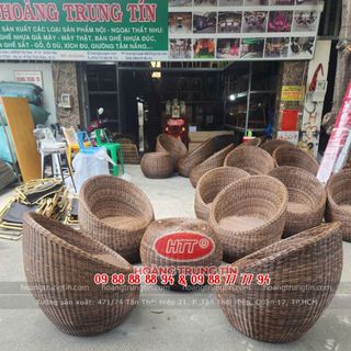 Ghế mây trứng tròn nhựa giả mây Hoàng Trung Tín
