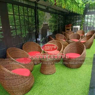 Ghế mây trứng tròn nhựa giả mây Hoàng Trung Tín