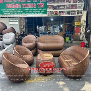 Sofa Trứng Nhựa Giả Mây sợi dẹp hàng đẹp giá rẻ