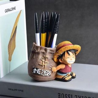 Hộp Để Bút Mô Hình Tượng One Piece Độc Đáo, Ống Đựng Bút Luffy Mũ Rơm Để Bàn