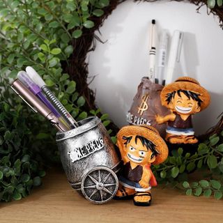 Hộp Để Bút Mô Hình Tượng One Piece Độc Đáo, Ống Đựng Bút Luffy Mũ Rơm Để Bàn