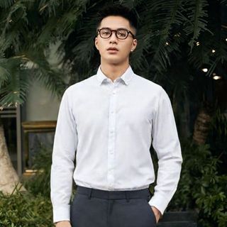 Áo sơ mi nam cổ button down chất liệu coolmax thoáng khí, giữ form tốt - Màu Trắng -hàng VNXK sang EU - đủ size từ XS - XL