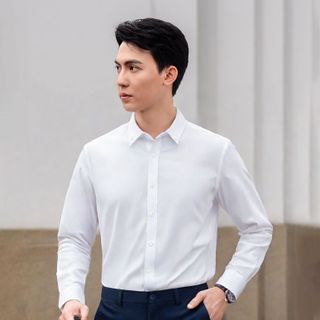Áo sơ mi nam cổ button down chất liệu coolmax thoáng khí, giữ form tốt - Màu Trắng -hàng VNXK sang EU - đủ size từ XS - XL