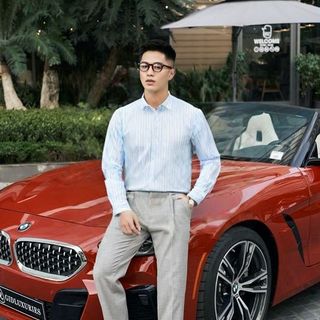 Áo sơ mi nam cổ Hidden Button Down chất liệu vải Cotton Oxford thoáng khí, giữ form tốt - Kẻ Sọc - Hàng VNXK sang EU - đủ size từ XS - XL