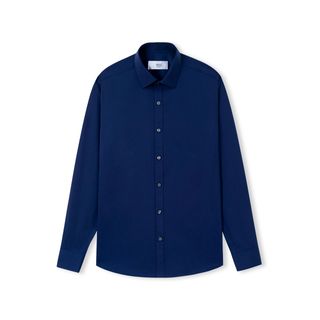 Áo sơ mi nam cổ đức chất liệu coolmax thoáng khí, giữ form tốt - Màu xanh navy -hàng VNXK sang EU - đủ size từ XS - XL
