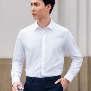 Áo sơ mi nam cổ đức chất liệu coolmax thoáng khí, giữ form tốt - Màu trắng -hàng VNXK sang EU - đủ size từ XS - XL
