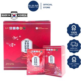 (SỈ GIÁ TỐT)Nước Hồng Sâm Linh Chi Đông Trùng 365 Hàn Quốc (50ml x 60gói)