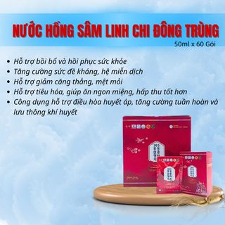 (SỈ GIÁ TỐT)Nước Hồng Sâm Linh Chi Đông Trùng 365 Hàn Quốc (50ml x 60gói)