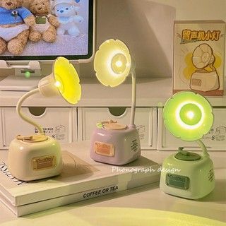 Hộp phát nhạc Loa Cổ Điển Có Đèn Pastel, Hộp Nhạc Đèn Ngủ Để Bàn, Trang Trí