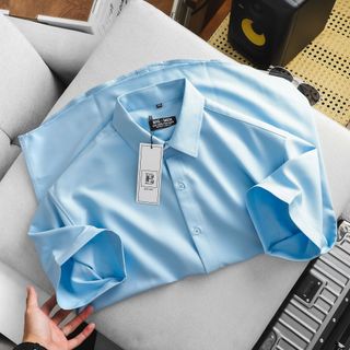 Bigsize.Bigsizemen- Áo sơ mi tay ngắn chất vải Mango cao cấp, lịch lãm thời trang bigsize nam< 130 kg