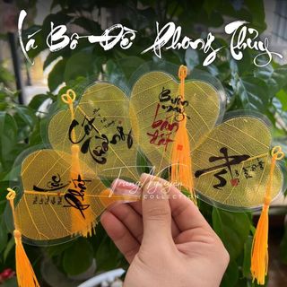Lá Bồ Đề Chữ Thư Pháp Phong Thủy Tài Lộc May mắn để ví ốp lưng đt ,....
