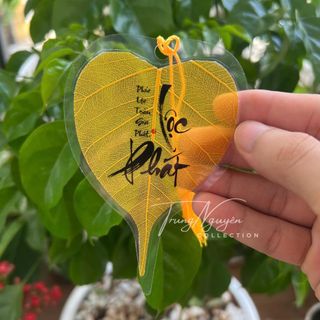 Lá Bồ Đề Chữ Thư Pháp Phong Thủy Tài Lộc May mắn để ví ốp lưng đt ,....